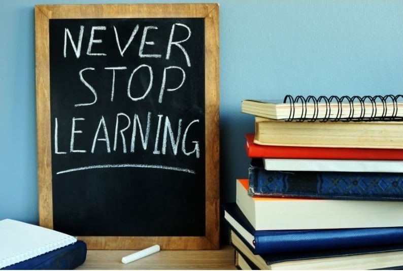 Never stop learning on a blackboard