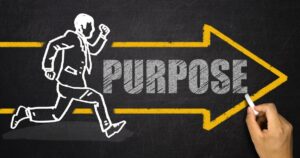 Man running to achieve the purpose of the business