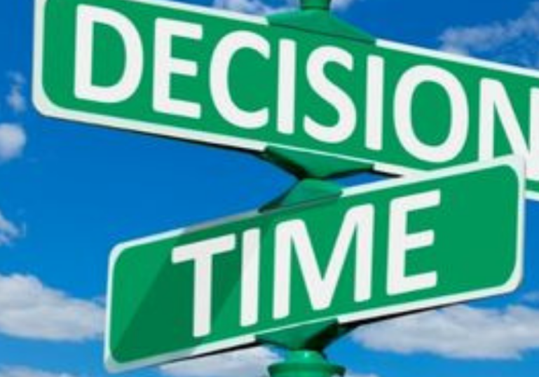 Road signs decision time. Sell a business